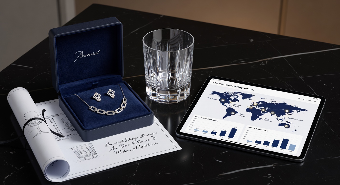 Baccarat Kristall-Designlinien mit Schmuckelementen in Luxusgeschenk-Kontexten