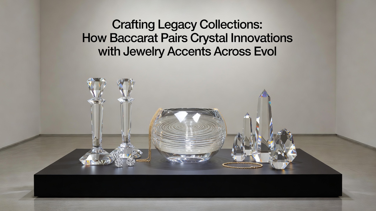 Detailansicht von Baccarat Kristall mit integrierten Schmuckakzenten in globaler Verpackung