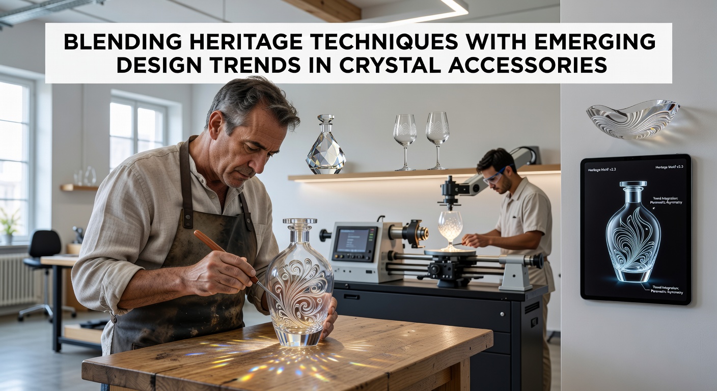 Meisterglasbläser bei der Arbeit mit traditionellen und modernen Techniken an Kristall-Accessoires